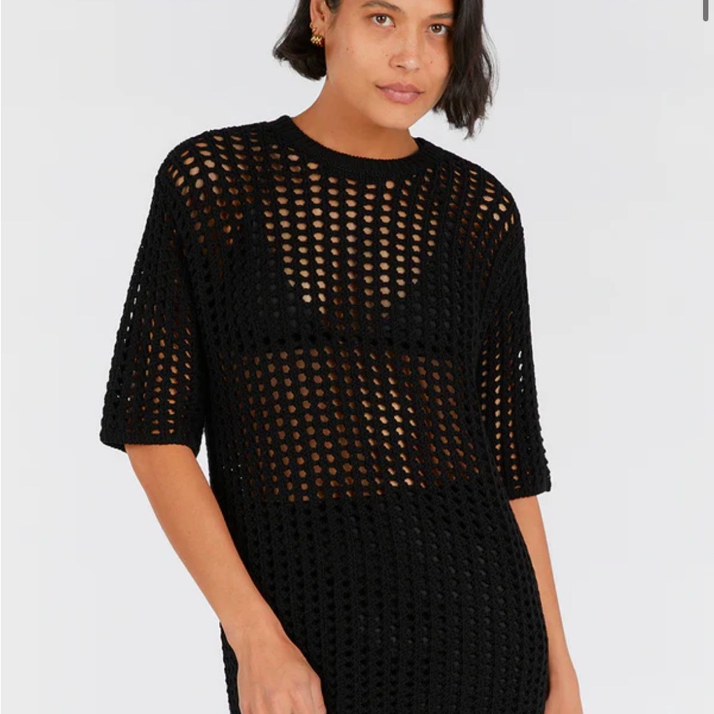 DISSH HUNTER BLACK CROCHET Sweater Tee